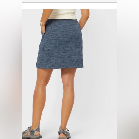 Duluth Trading Company Blue Texture Print Women's Dry on the Fly Pull-On Skort L - Picture 2 of 6